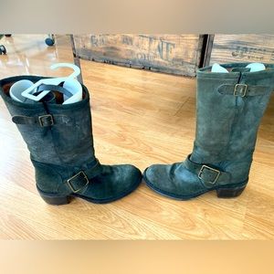 Fiorentini + Baker Green Suede Boots